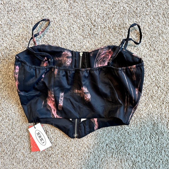 Cider Corset Bustier Top Black and Pink Size Small NWT - Picture 4 of 4